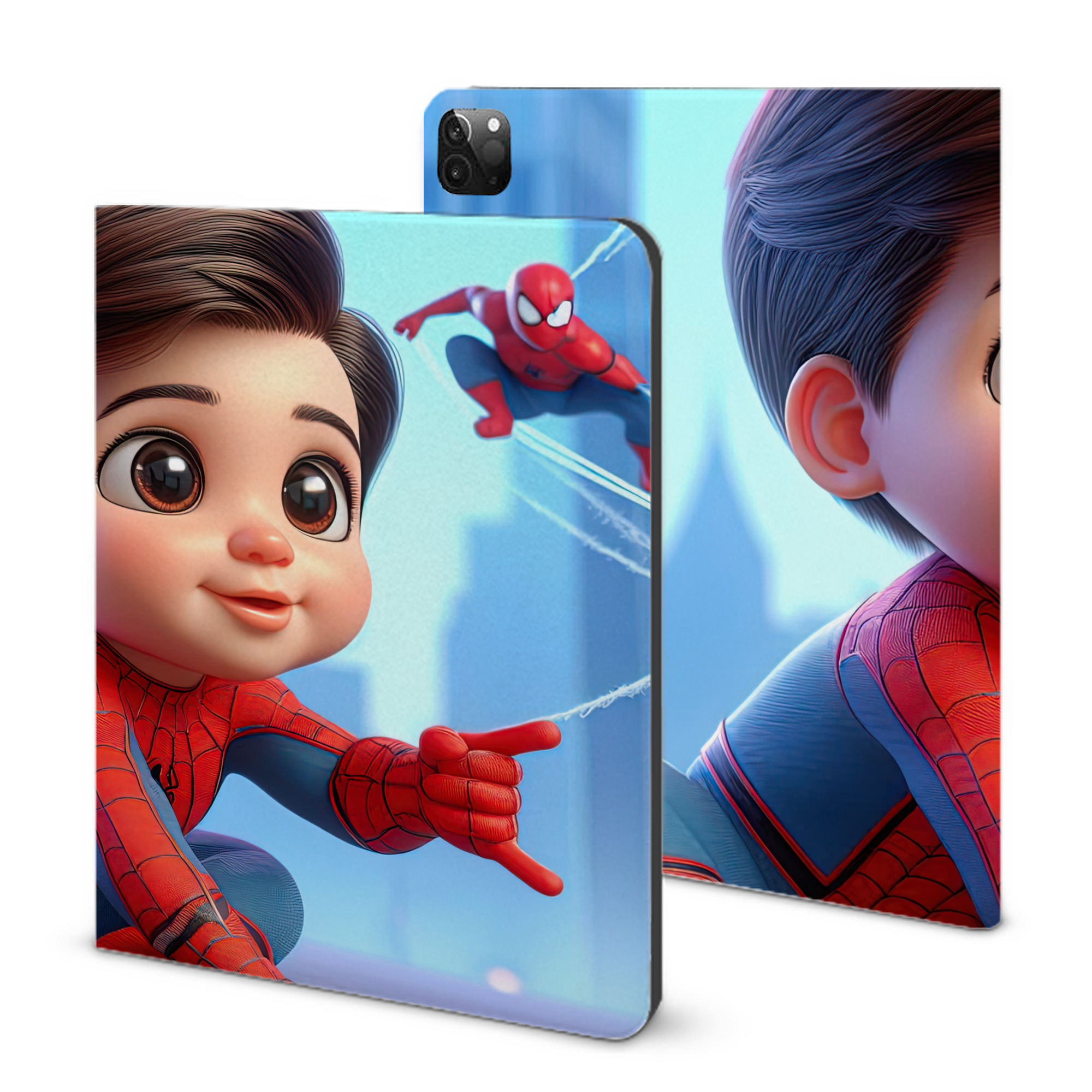 （画像用） Spider Man スパイダーマン IPadケース ペンホルダー付き ブックスタイルデザイン